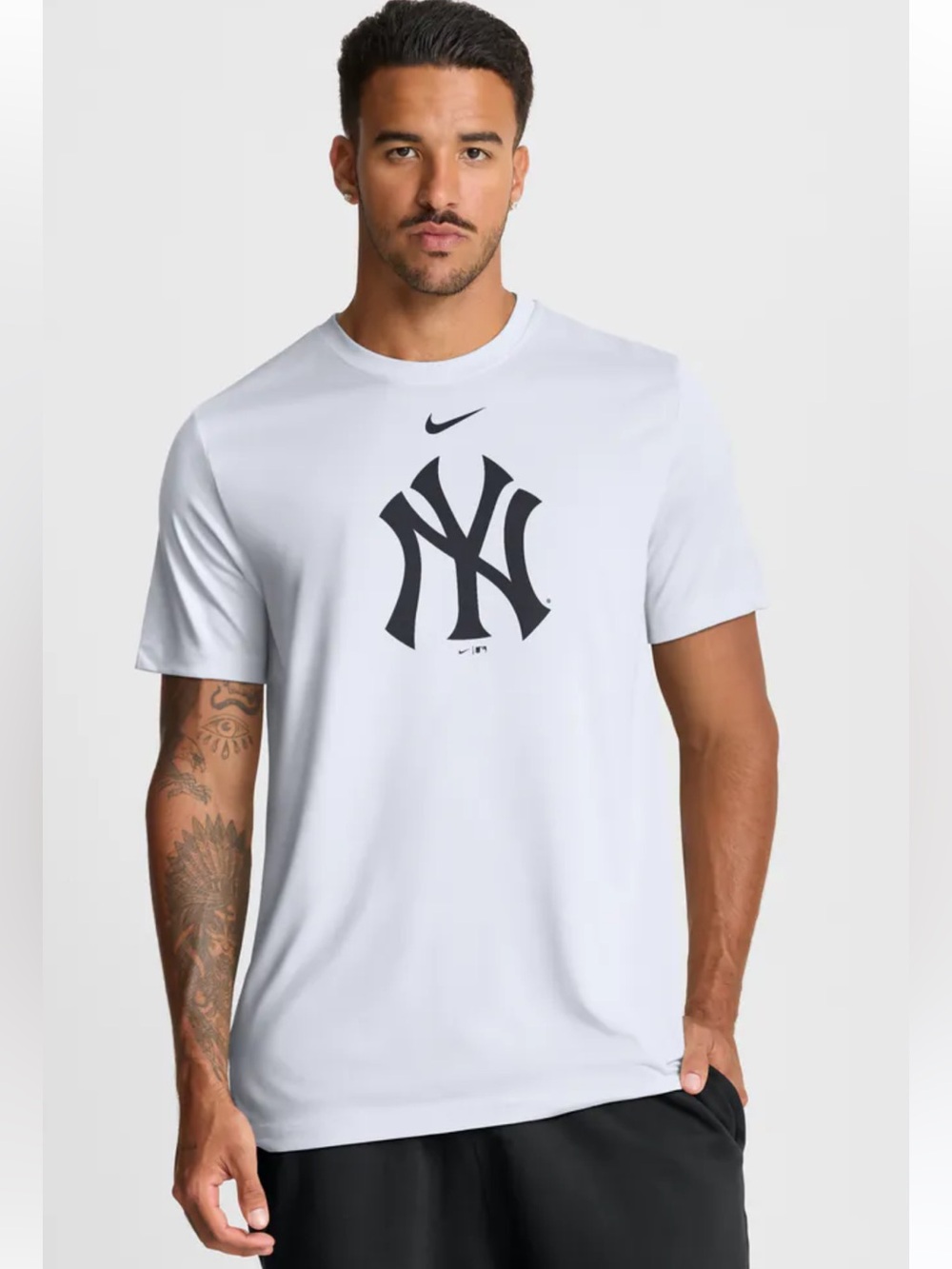Nike NY Yankees Shirt Dri Fit Tee XXL Mens White Navy Blue New